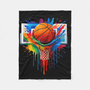 Manta Polar Colorido baloncesto Arcoiris Color Splash Hoop Net