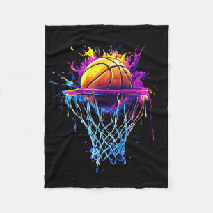 Manta Polar Colorido baloncesto Tie Dye Color Splash Hoop Net