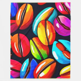 Manta Polar Colorido Café Bean Resumen Arte