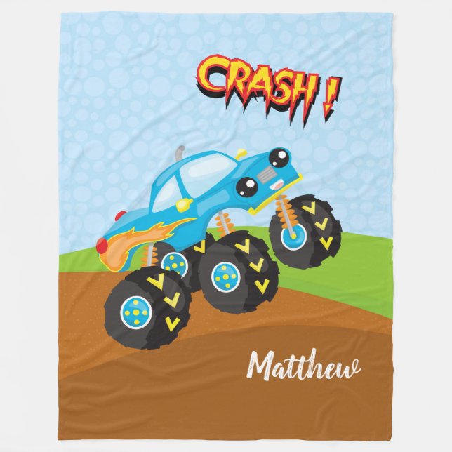 Manta Polar Colorido camión monstruo (Anverso)