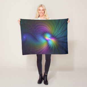 Manta Polar Colorido Con Azul Moderno Resumen Arte Fractal