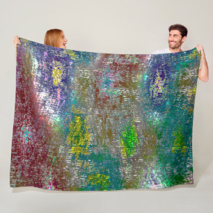 Manta Polar Colorido con ranuras y pintura teñida de piel