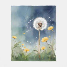 Colorido Dandelion Watercolor Art