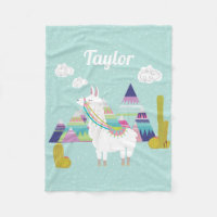 Colorido desierto Alpaca Personalizada Fleece Blan