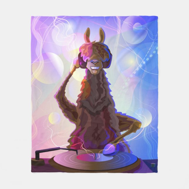 Manta Polar Colorido Dj Llama (Anverso)