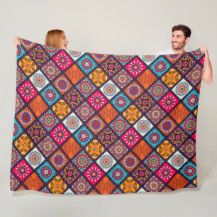 Manta Polar colorido estilo boho