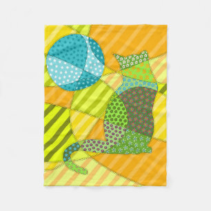 Manta Polar Colorido gato abstracto