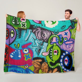 Manta Polar Colorido Graffiti Monster Art Blanket