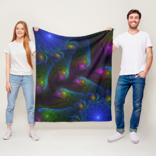 Manta Polar Colorido Luminoso Abstracto Moderno Trippy Fractal