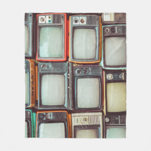 Manta Polar Colorido montón de TV retro, vintage.