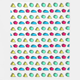 Manta Polar Colorido Neo Memphis Style Pattern 02