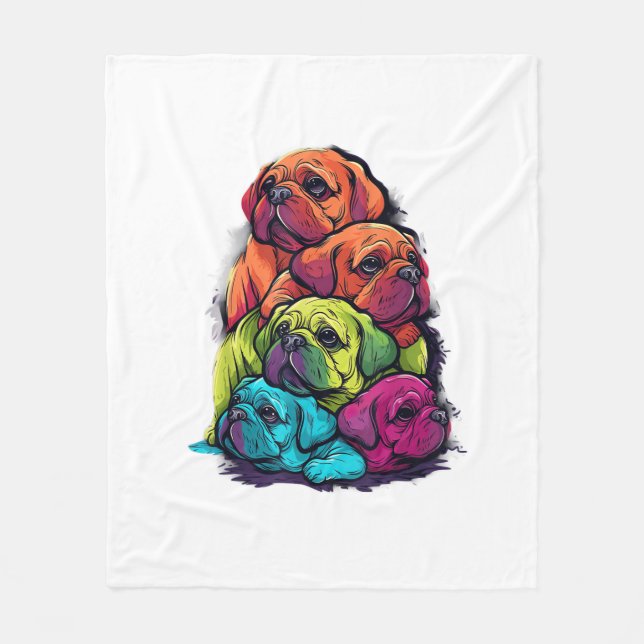 Manta Polar Colorido orgullo LGBT despotricar a perro (Anverso)