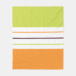 Manta Polar Colorido Otoño Otoño Naranja Verde Patrón rayado