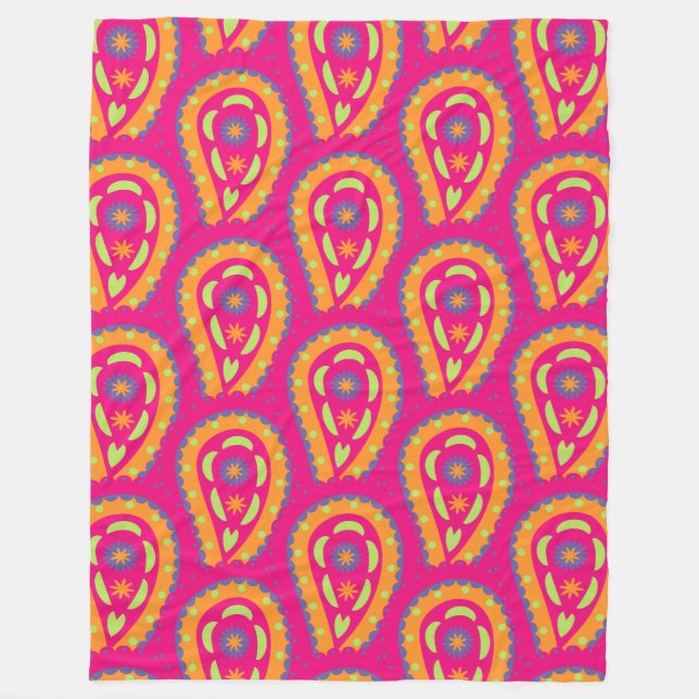 Manta Polar Colorido Paisley (Anverso)