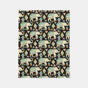 Manta Polar Colorido patrón de elefantes indios