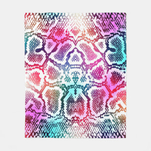 Manta Polar Colorido patrón de textura de piel de serpiente.