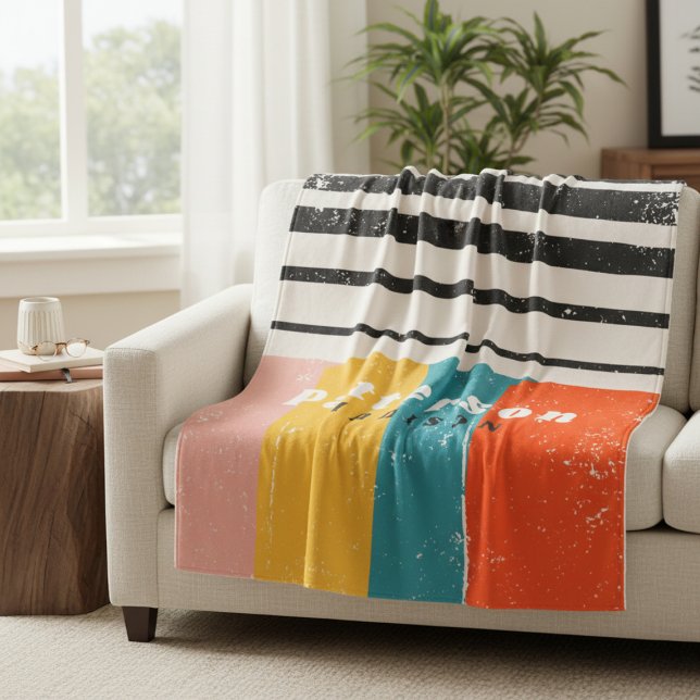 Manta Polar Colorido Siglo Medio Resumen Nombre Personalizado (Subido por el creador)