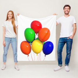 Manta Polar Coloridos globos de alegría y diversión de cumplea