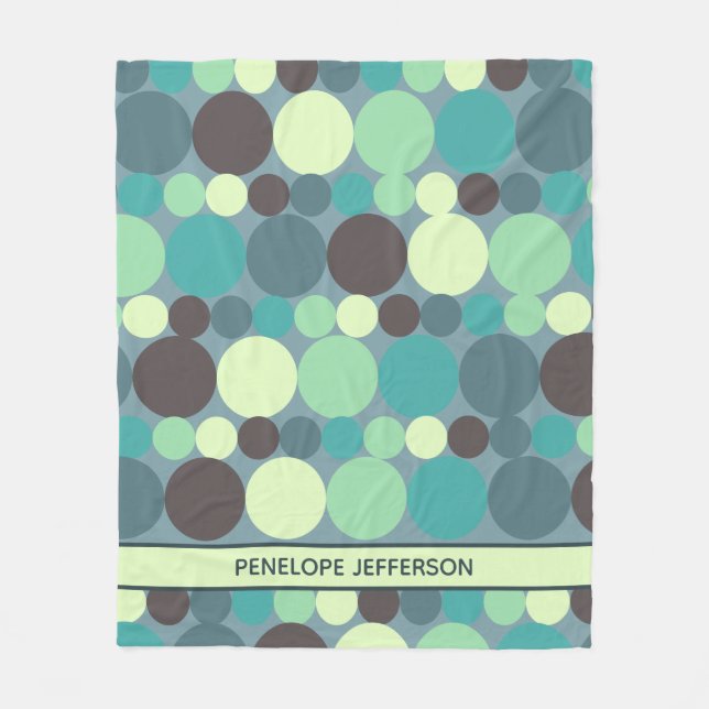 Manta Polar Coloridos puntos de polka Stripe Simple Personaliz (Anverso)