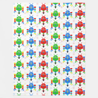 Manta Polar Coloridos Robots Niños Cubierta Duvet