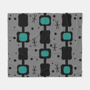 Manta Polar Columnas de Mod medio retro Verde azuladas