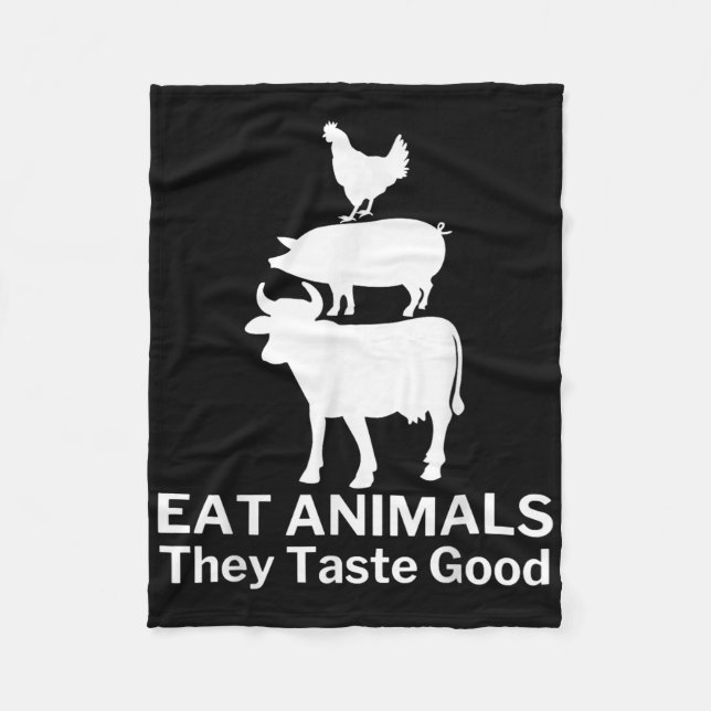Manta Polar Comer animales Graciosos Grilling Bbq (Anverso)