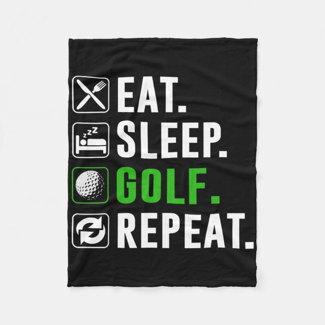 Manta Polar Comer Dormir Golf Repetir Divertido Golfista Golf (Anverso)