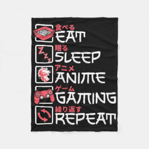 Manta Polar Comer Sleep Anime Gaming Repetir Otaku Gamer japon