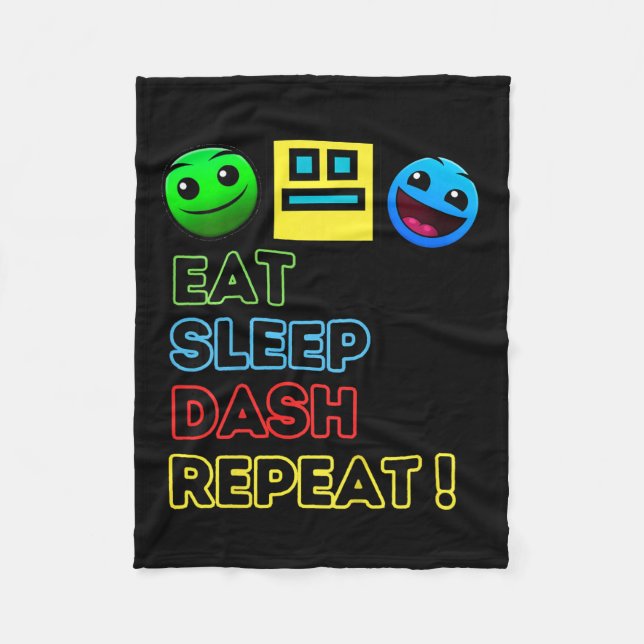 Manta Polar Comer Sleep Dash Repetir videojuego Geometría Vide (Anverso)