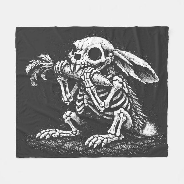 Manta Polar Comer Verduras – Conejo Muerto por BurnsInHell (Frente (Horizontal))
