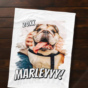 Manta Polar Cómic moderno Mascota simple Personalizado Grunge