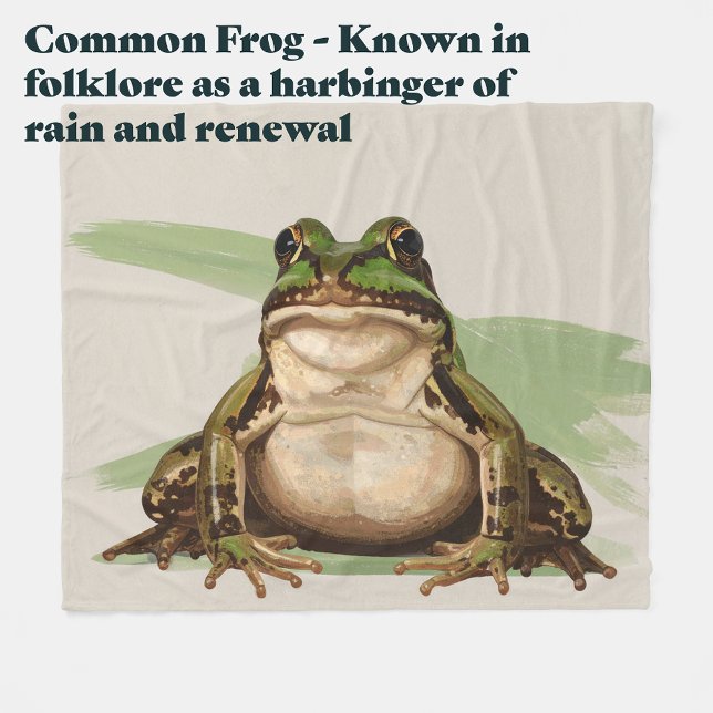 Manta Polar Common British Frog | Goblincore Nature Art (Common Frog. Known in folklore as a harbinger of rain and renewal. Housewarming Blanket Gift )
