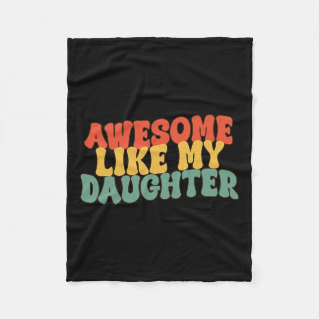 Manta Polar Como mi hija, retro, papá, padres divertidos (Anverso)