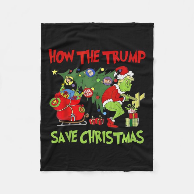 Manta Polar Cómo salvó Trump a los Navidades Divertidos Trump  (Anverso)