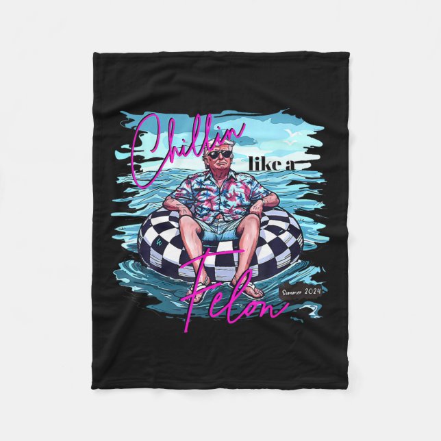 Manta Polar Como un delincuente divertido Trump verano 2024 6  (Anverso)