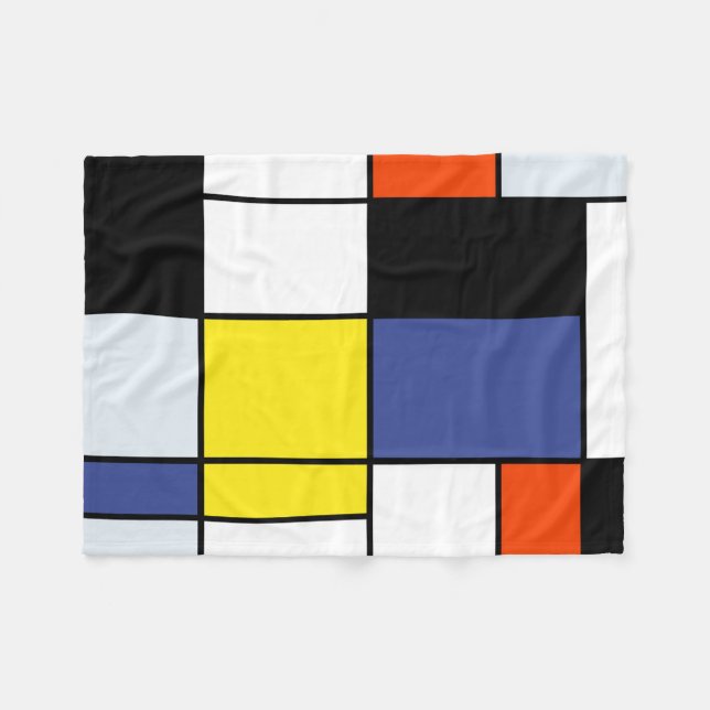 Manta Polar Composición A de Piet Mondrian - Arte Moderno Abst (Frente (Horizontal))