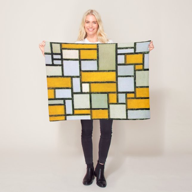 Manta Polar Composición amarillo y gris, mondriano (In situ)