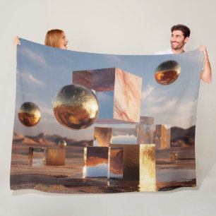 Manta Polar Composición Geométrica Surrealista Con Esferas Dor