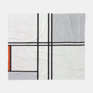 Manta Polar Composición (Nº 1) Gris-Rojo   Piet Mondrian  