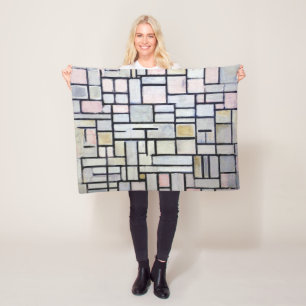 Manta Polar Composición rosa y gris, Mondriano