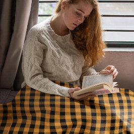 Manta Polar Comprobación de búfalo de Naranja simple en otoño