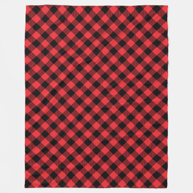 Manta Polar Comprobación de negro rojo con relleno de búfalo (Anverso)