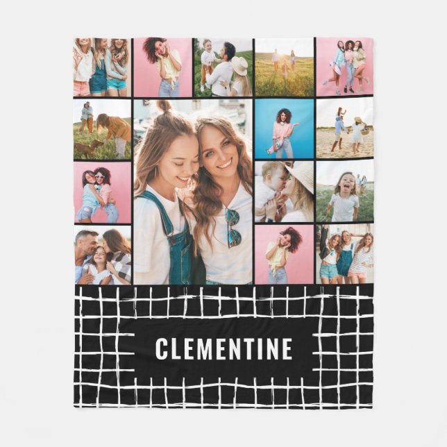 Manta Polar Comprobar 16 foto moderna mínima simple faja blank (Anverso)