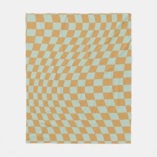 Manta Polar Comprobar patrón Mint Wavy Checkerboard Checkboard