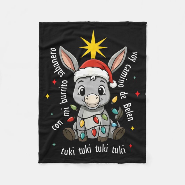 Manta Polar Con Mi Burrito Sabanero Mexican Tuki Tuki Latino X (Anverso)