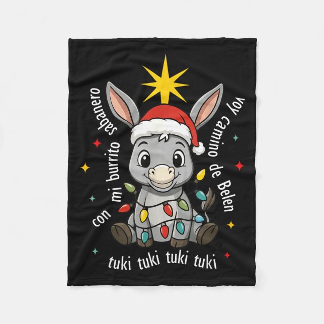 Manta Polar Con Mi Burrito Sabanero Mexican Tuki Tuki Latino X (Anverso)