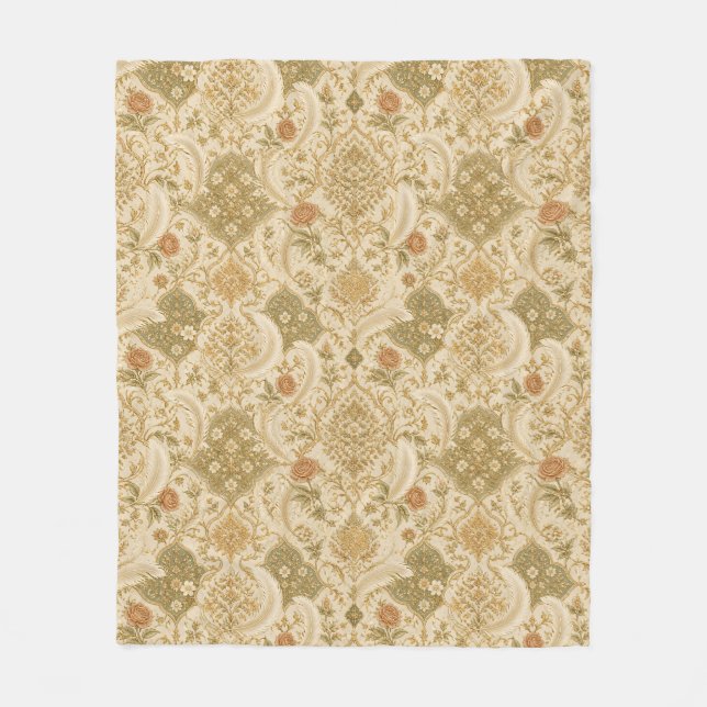 Manta Polar con Patrón Persa Elegante - Decoración (Anverso)