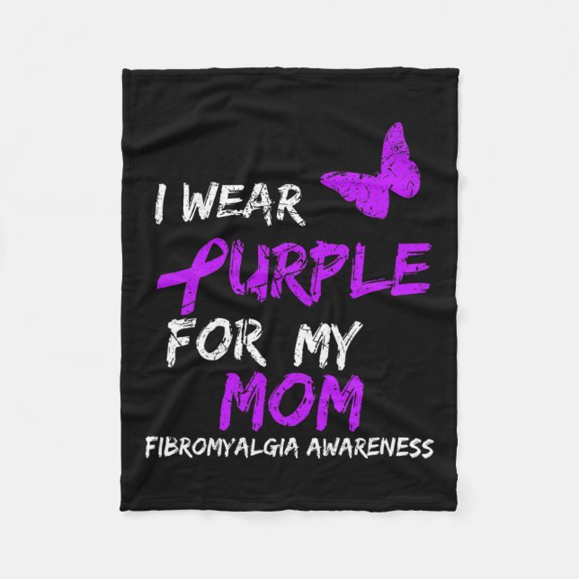 Manta Polar Conciencia De Fibromialgia Que Uso Púrpura Para Mi (Anverso)