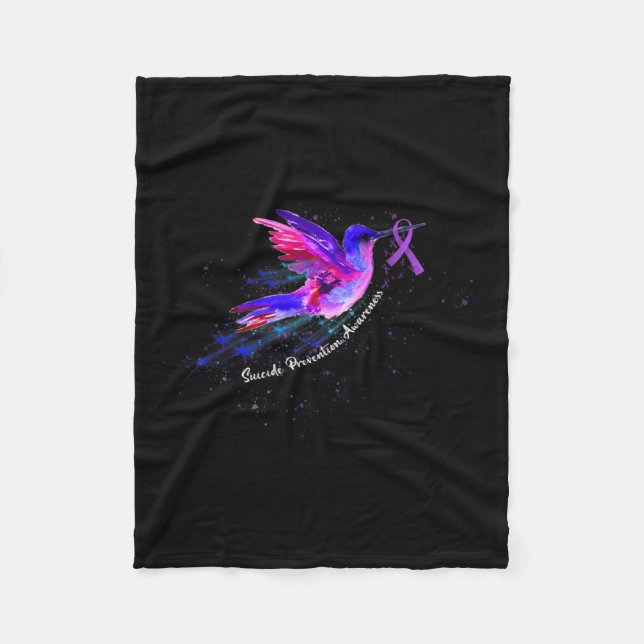 Manta Polar Conciencia de la fibromialgia de la cinta púrpura  (Anverso)