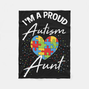 Manta Polar Conciencia del autismo Orgullosa tía Puzzle Heart